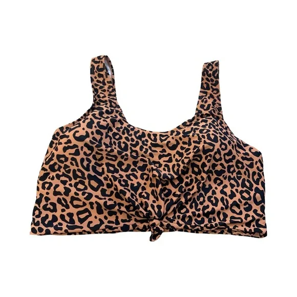 Coral Reef 3X Swim Leopard Print Bikini Top Plus Size 22/24 Curvy Animal Print - Picture 3 of 8